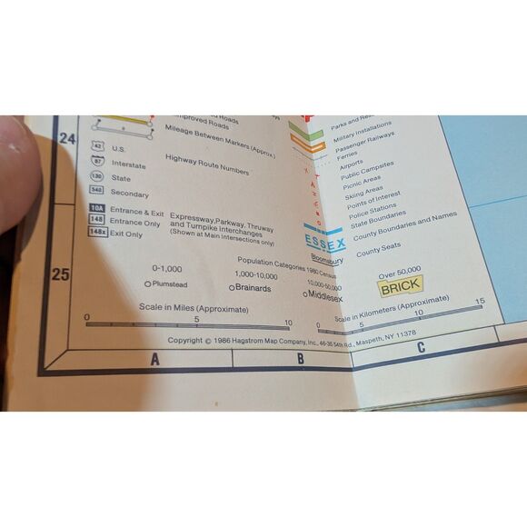 Vintage Hagstrom New Jersey Road Map 1986 - Picture 3 of 3